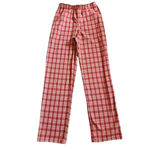 Brandy Melville Red/Orange Plaid Pants sz sm